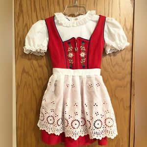 Ernst Licht Girl’s Size 5 Dirndl Oktoberfest German Dress Set w/Blouse & Apron